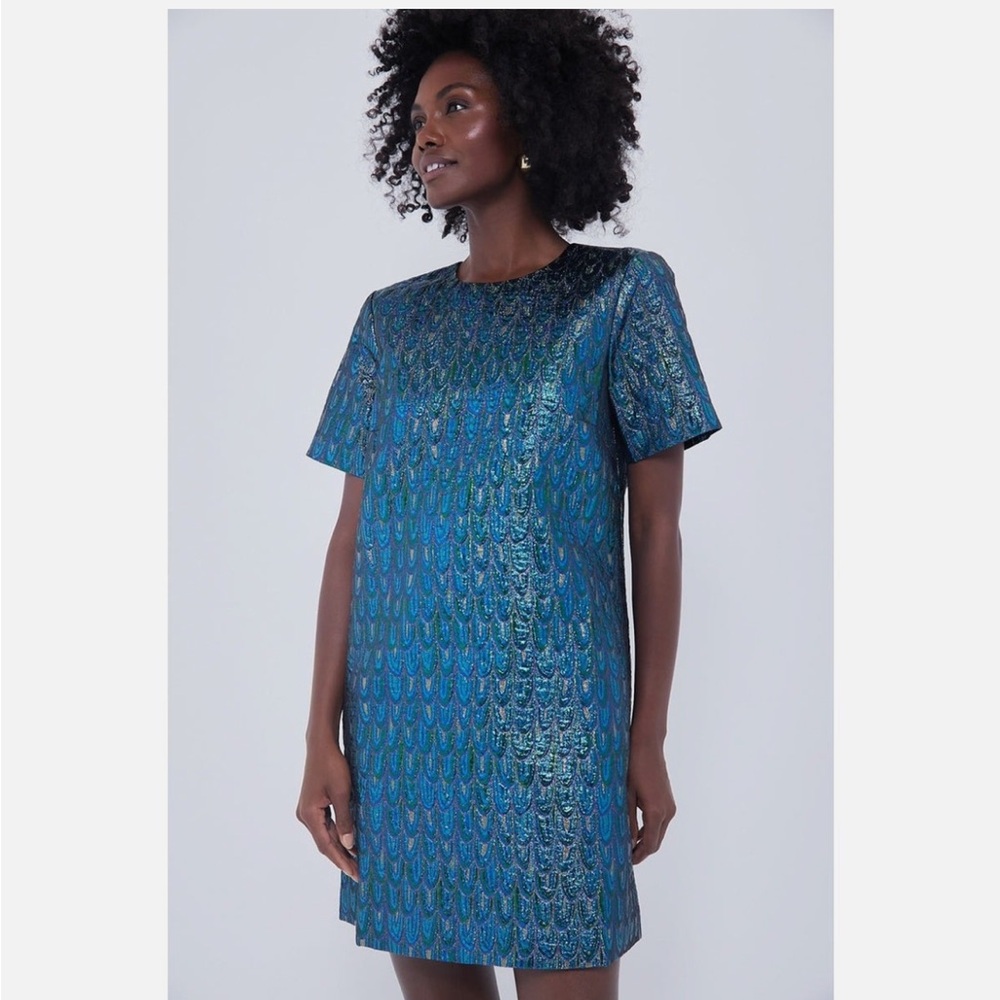 Tuckernuck Iridescent Blue-Green Mini Dress